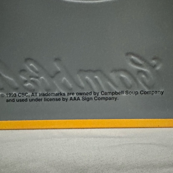 1993 Campbell’s Soup Metal Sign “She Knows” #5 of 20 Vintage AAA Co. - Picture 4 of 6